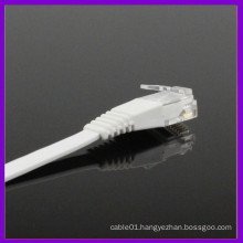 White sheath RJ45 Ethernet Network Cat6 UTP flat patch cable